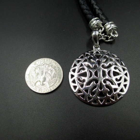 Gothic Pendant Black Leather Cord Necklace - Picture 3 of 6